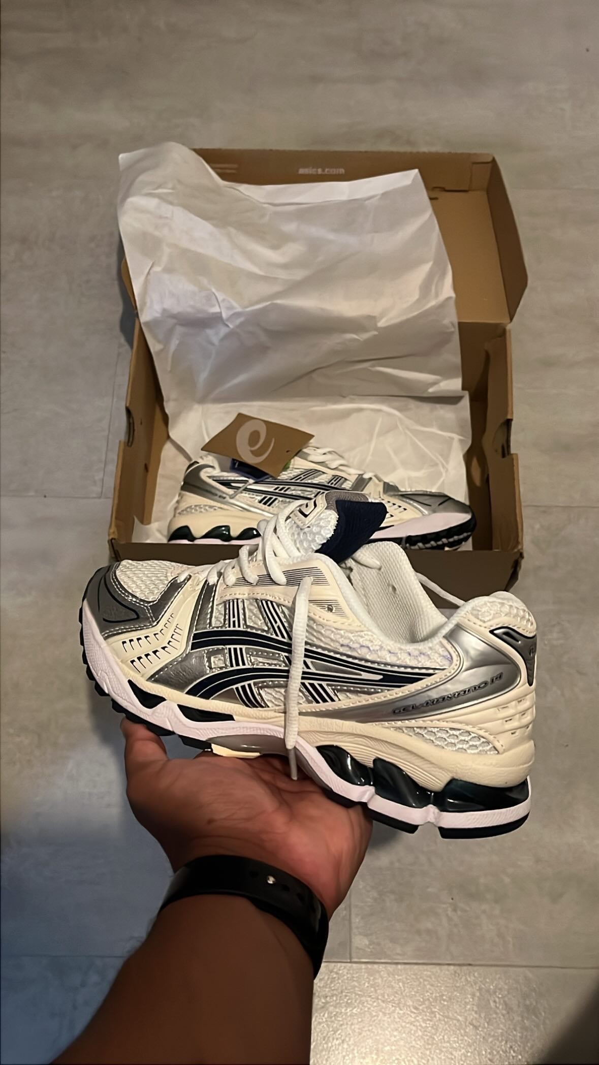 ASICS Gel Kayano 14 Cream Black metallic Plum sneakers