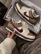 Nike Dunk Low Retro Khaki Team Red Pearl White