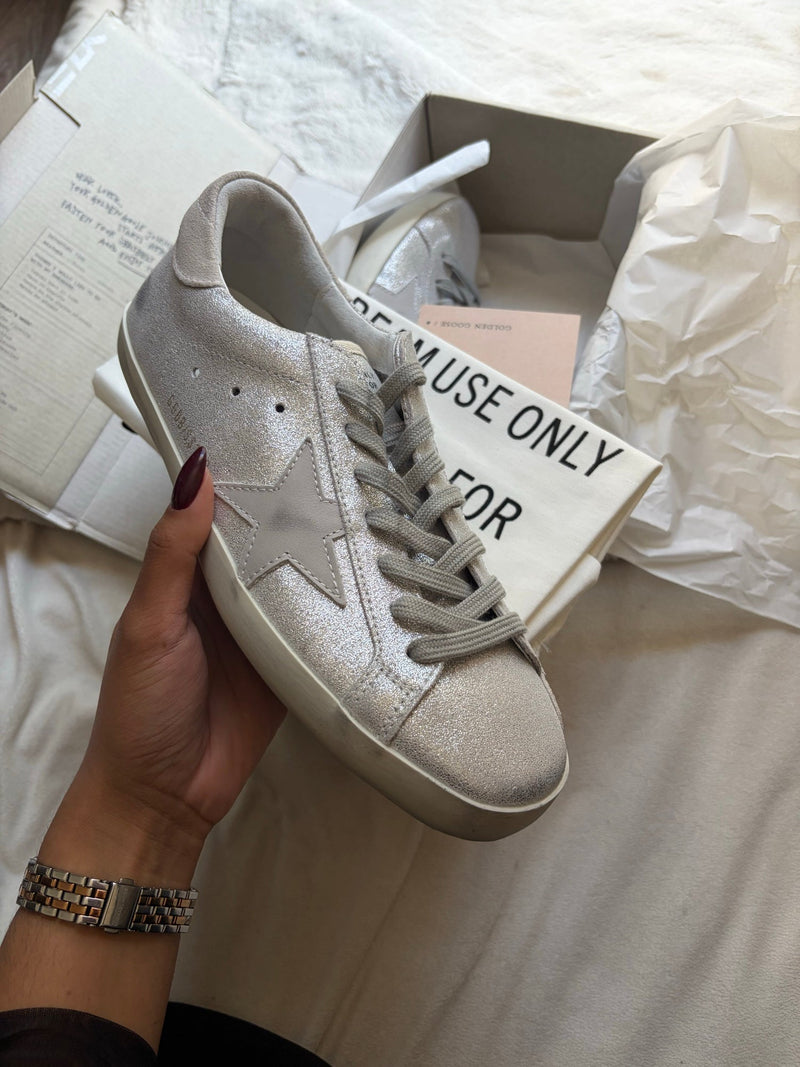 Golden Goose Super-Star silver, side view